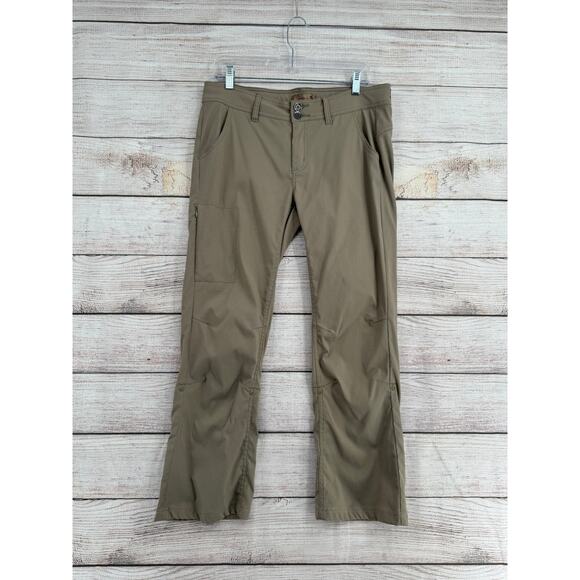 prAna Halle Low Rise Bootcut Hiking Pants Womens 10 Tan Beige Stretch - Picture 1 of 13